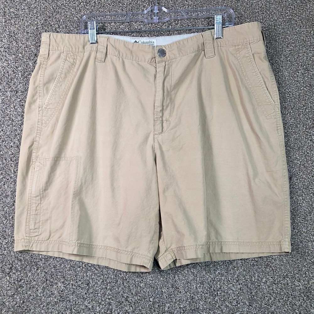 Columbia Cargo Shorts Mens‎ 40 Tan Khaki Cotton Outdoor Hiking Pockets